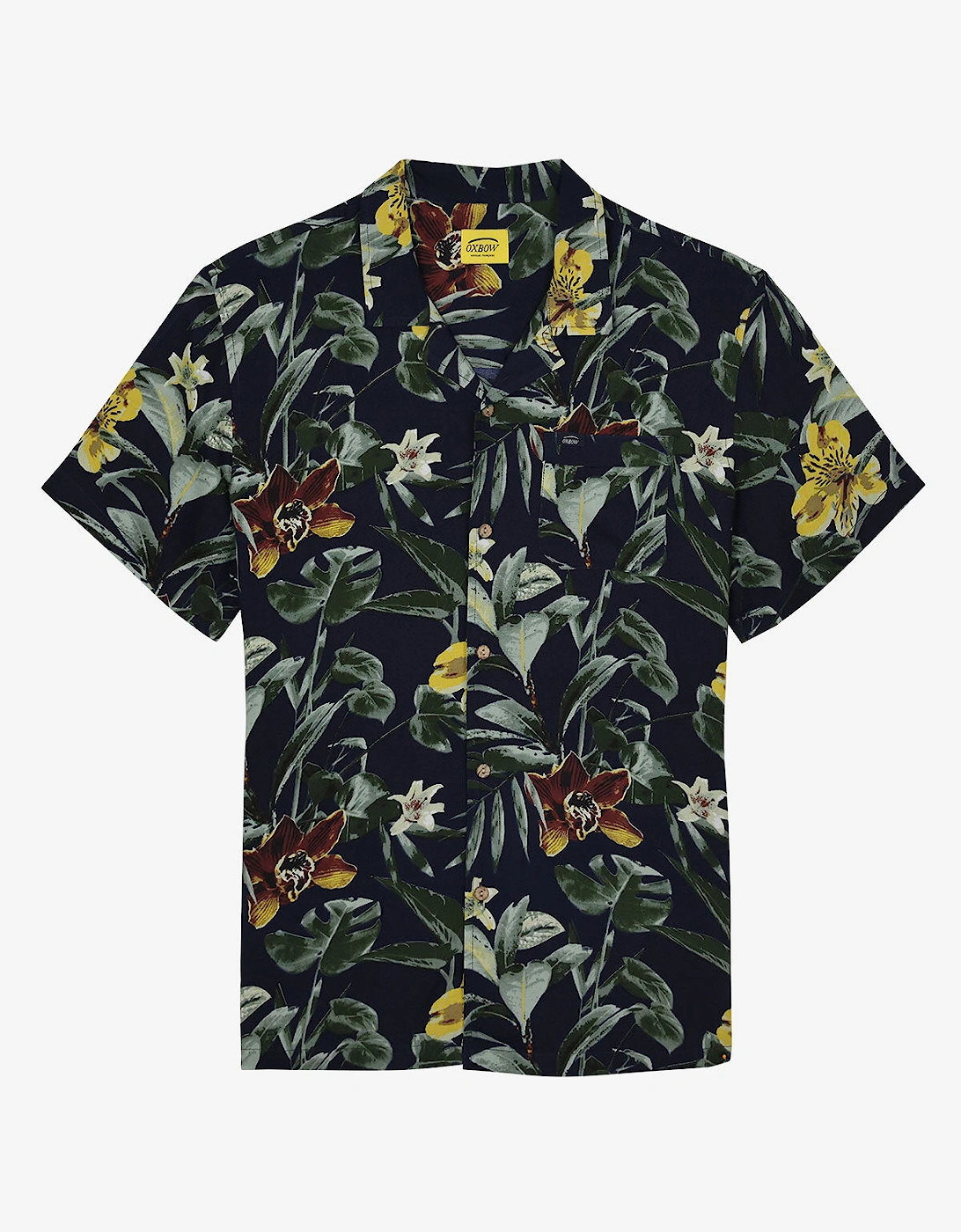 Mens Coorea Short Sleeve Floral Hawaian Print Shirt