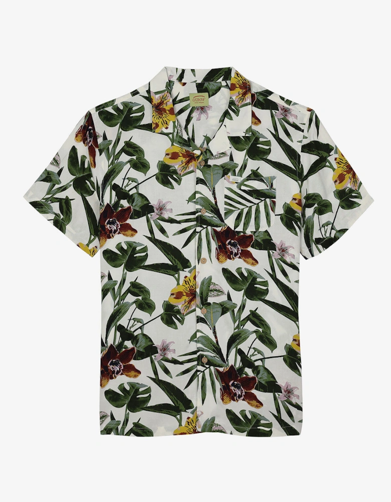 Mens Coorea Short Sleeve Floral Hawaian Print Shirt