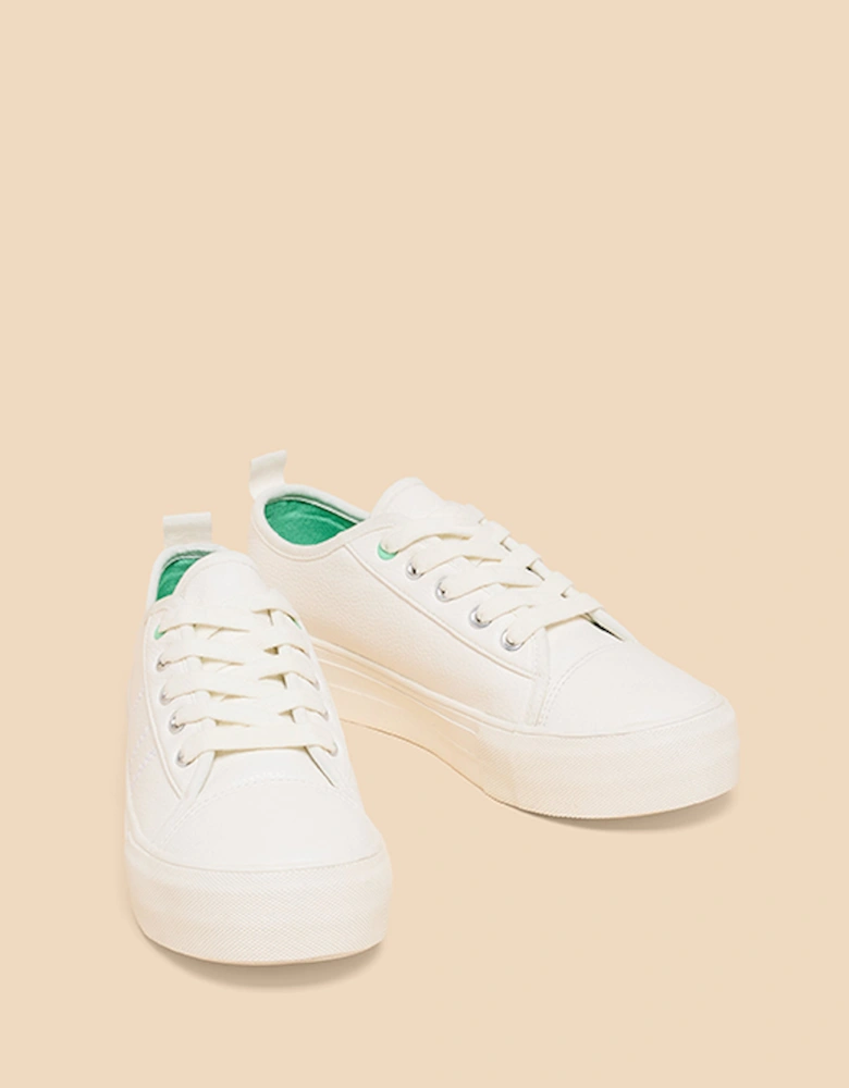 Women's Pippa Flatform Trainer Natural White