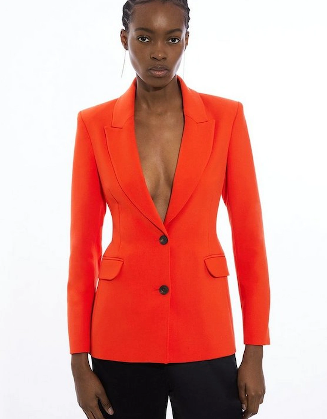 Compact Stretch Cut Out Back Tailored Blazer, 5 of 4