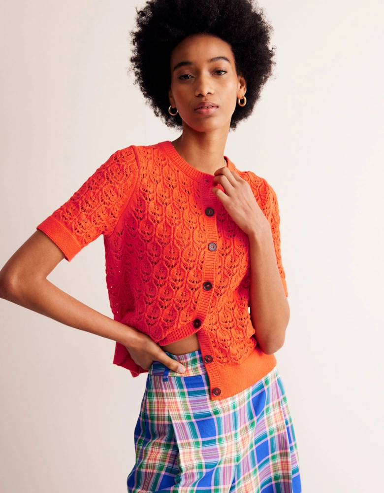 Short Sleeve Crochet Cardigan