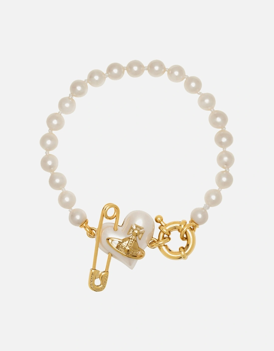 Orietta Pearl Heart Pin Gold Bracelet, 3 of 2