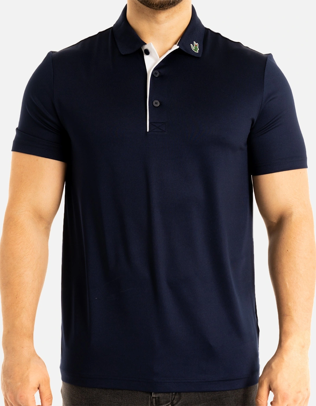 Mens Collar Badge Polo Shirt (Navy), 8 of 7