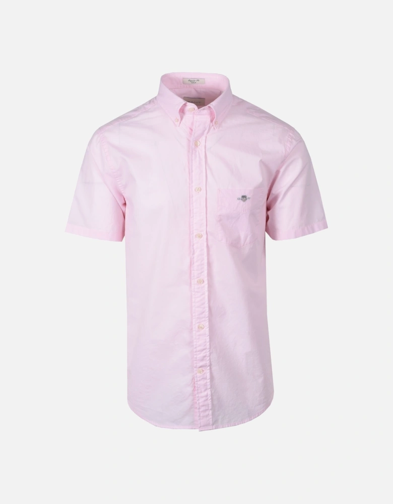 Reg Poplin Short Sleeve Shirt Light Pink