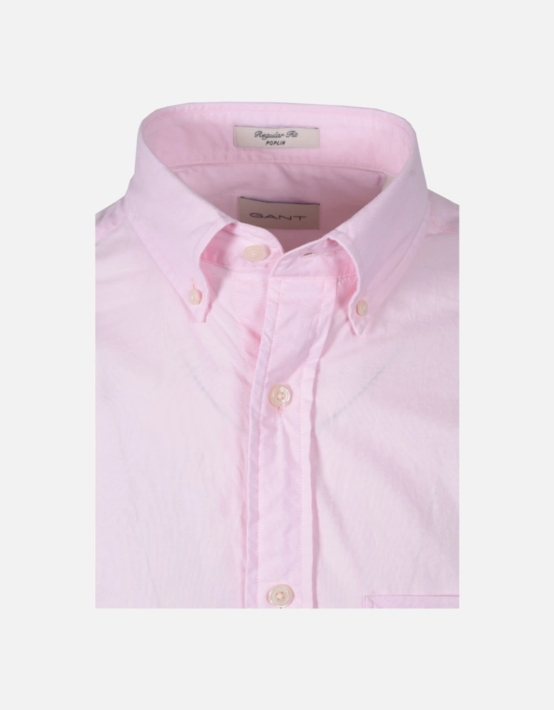 Reg Poplin Short Sleeve Shirt Light Pink