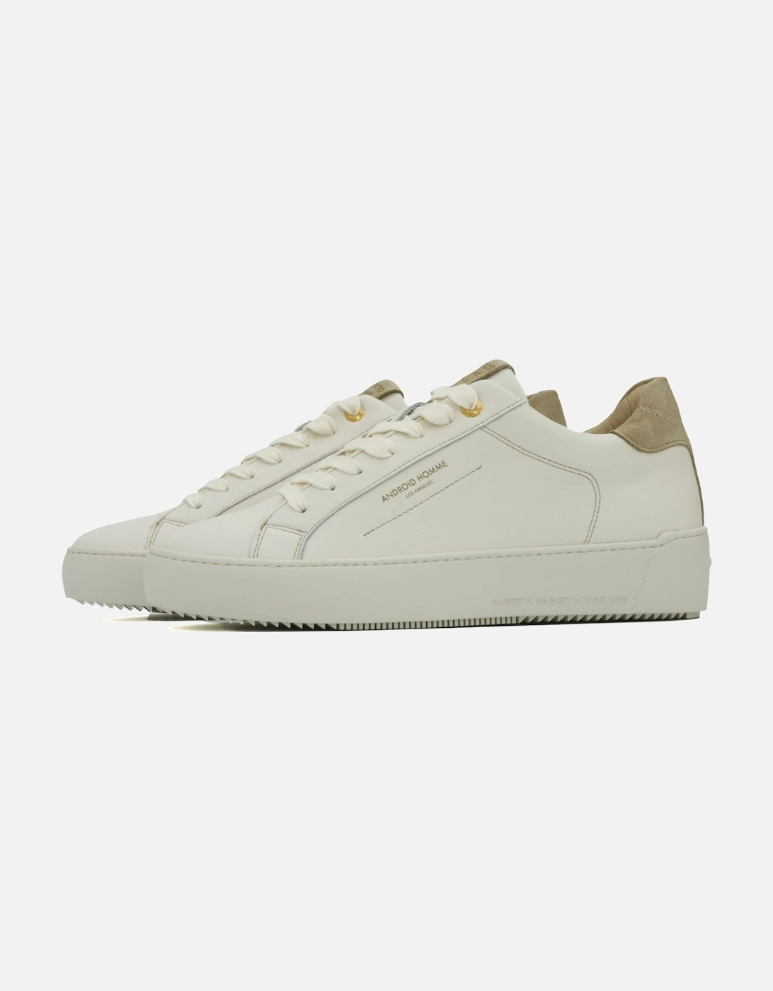 Zuma Antique Leather Suede White Trainer, 6 of 5