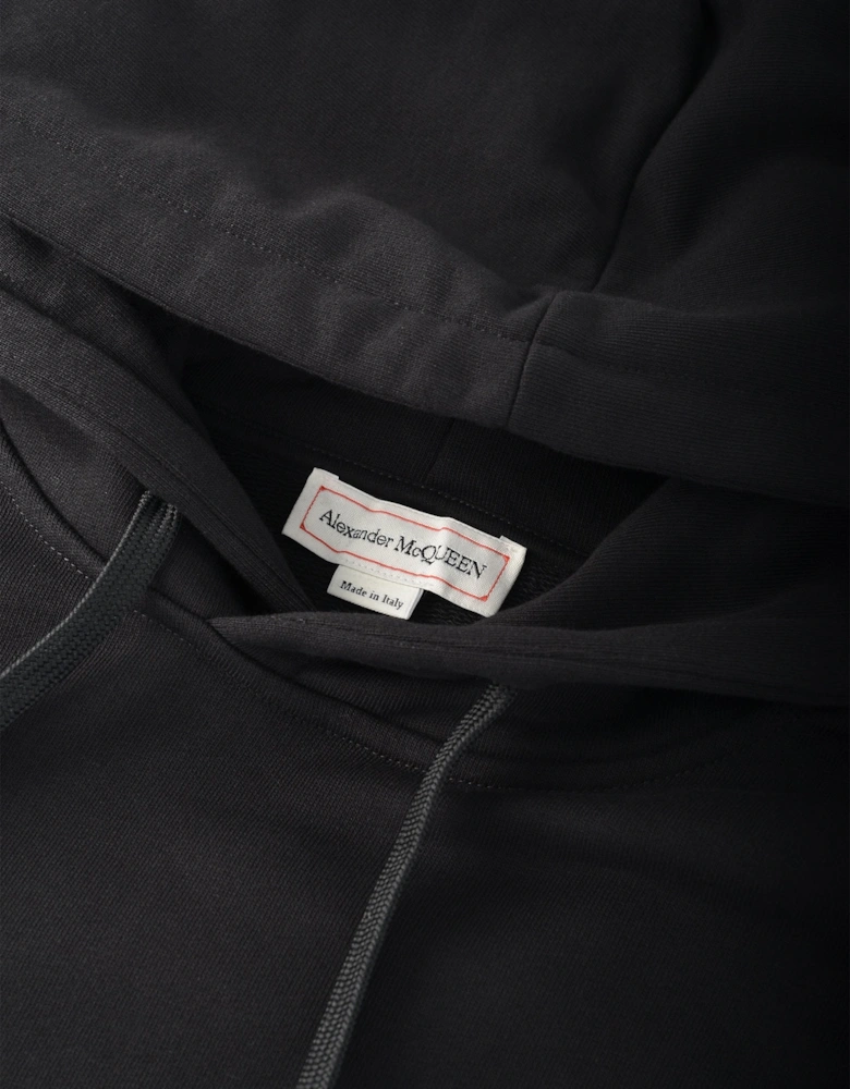 Organic Loopback Pullover Hooded Top Black