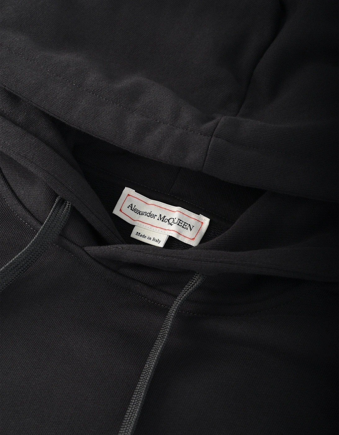 Organic Loopback Pullover Hooded Top Black