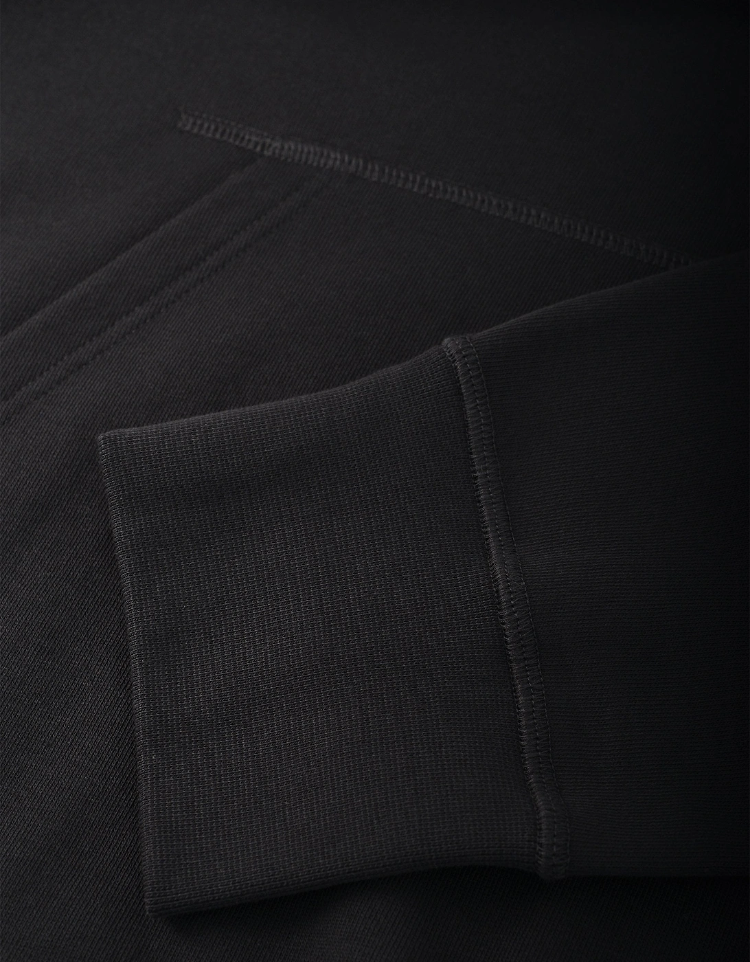 Organic Loopback Pullover Hooded Top Black