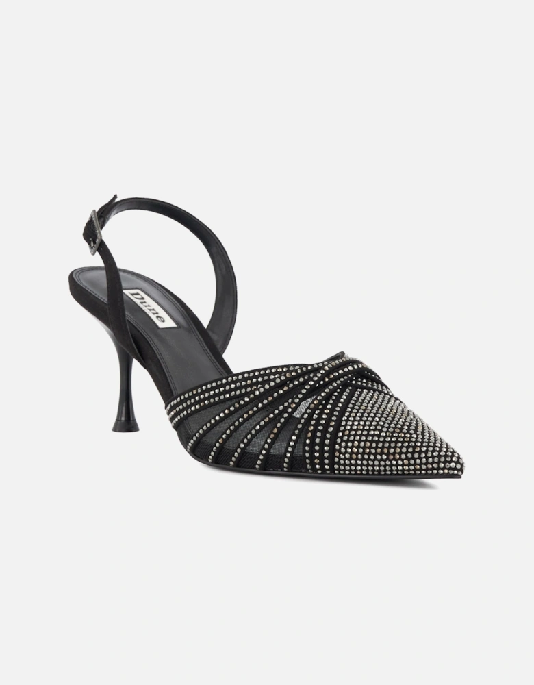 Ladies Cloudia - Diamante-Mesh Slingback Court Shoes