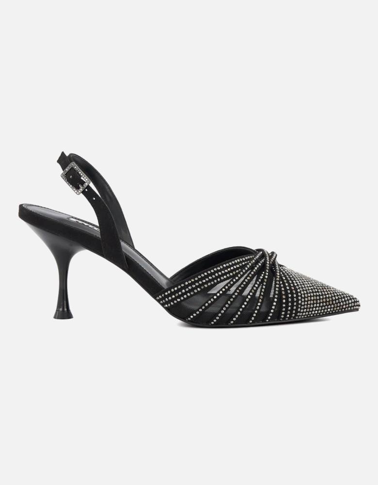 Ladies Cloudia - Diamante-Mesh Slingback Court Shoes