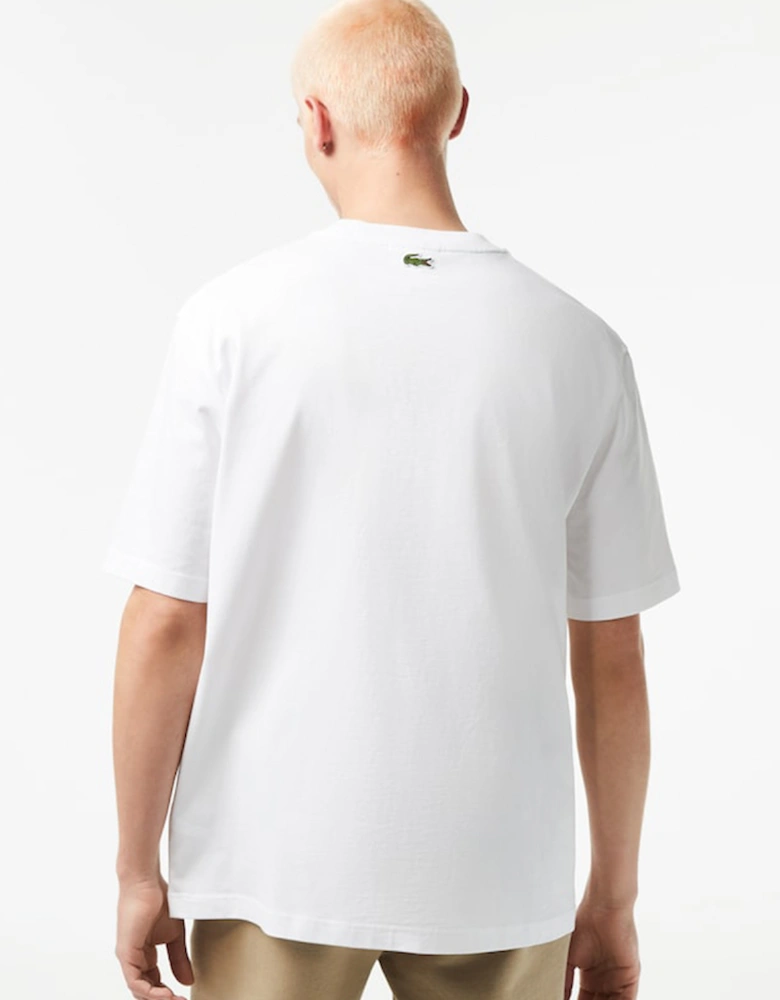 Men's Round Neck Loose Fit Crocodile Print T-Shirt