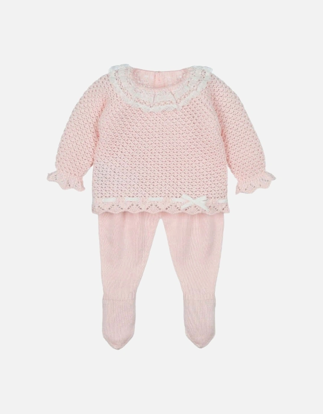 Girls 2 Piece Pink Knitted Set, 2 of 1
