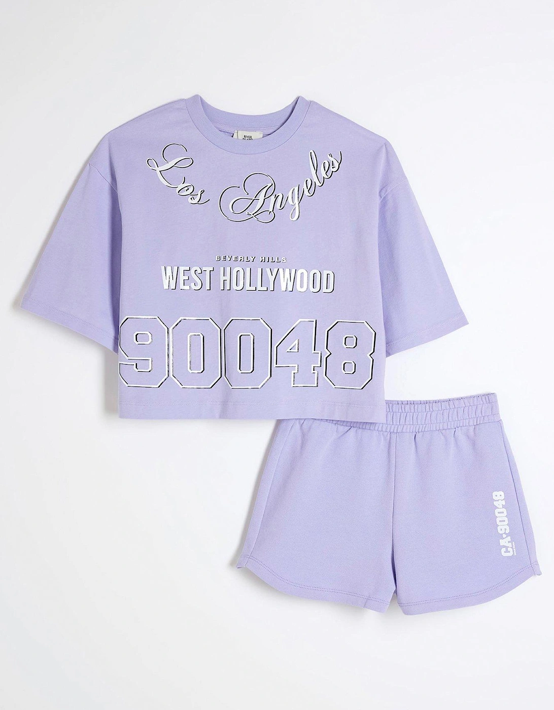 Girls Graphic T-shirt And Shorts Set - Blue, 2 of 1