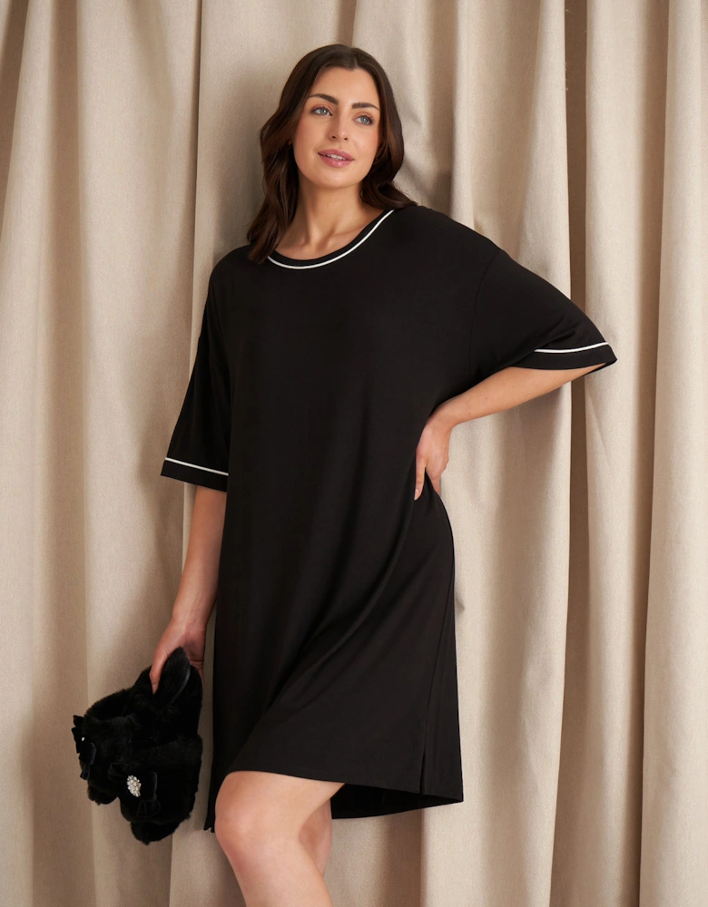 Bamboo Classic Tee Dress in Black