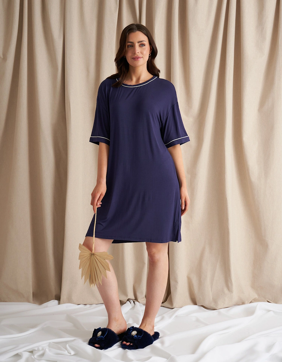 Bamboo Classic Tee Dress in Midnight