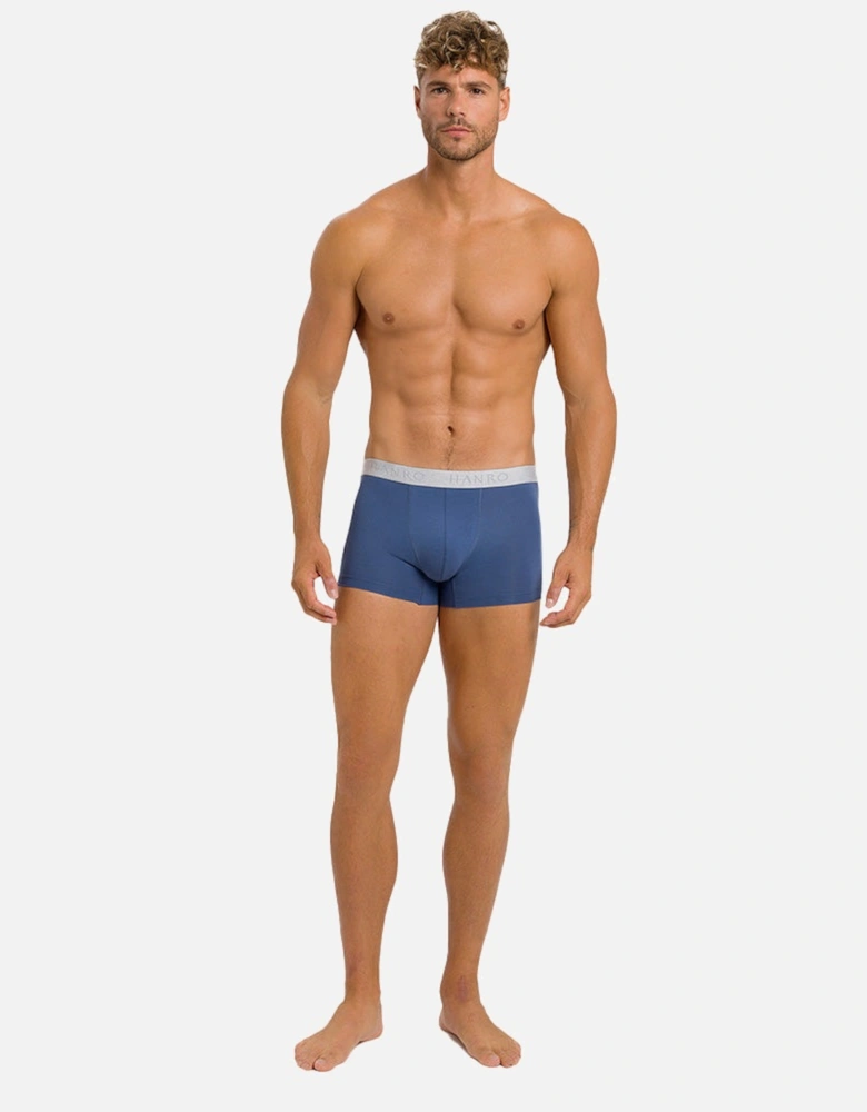 2-Pack Cotton Essentials Boxer Trunks, Blue/Grey