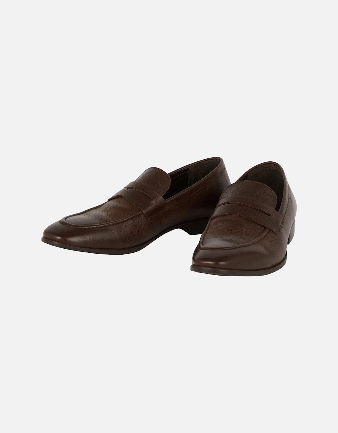 Mens Tumbled Leather Loafers, 5 of 4