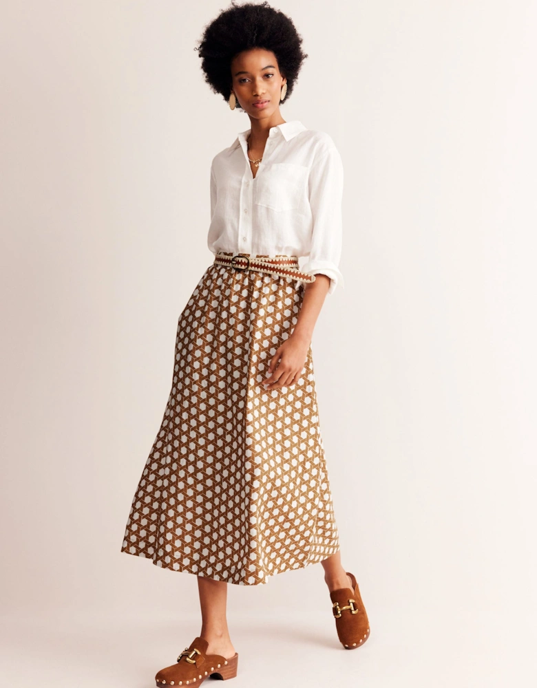Florence Linen Midi Skirt