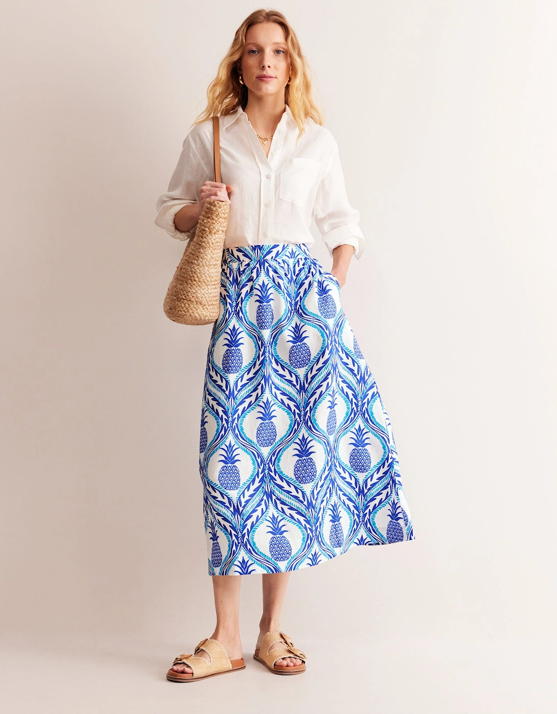 Florence Linen Midi Skirt, 2 of 1