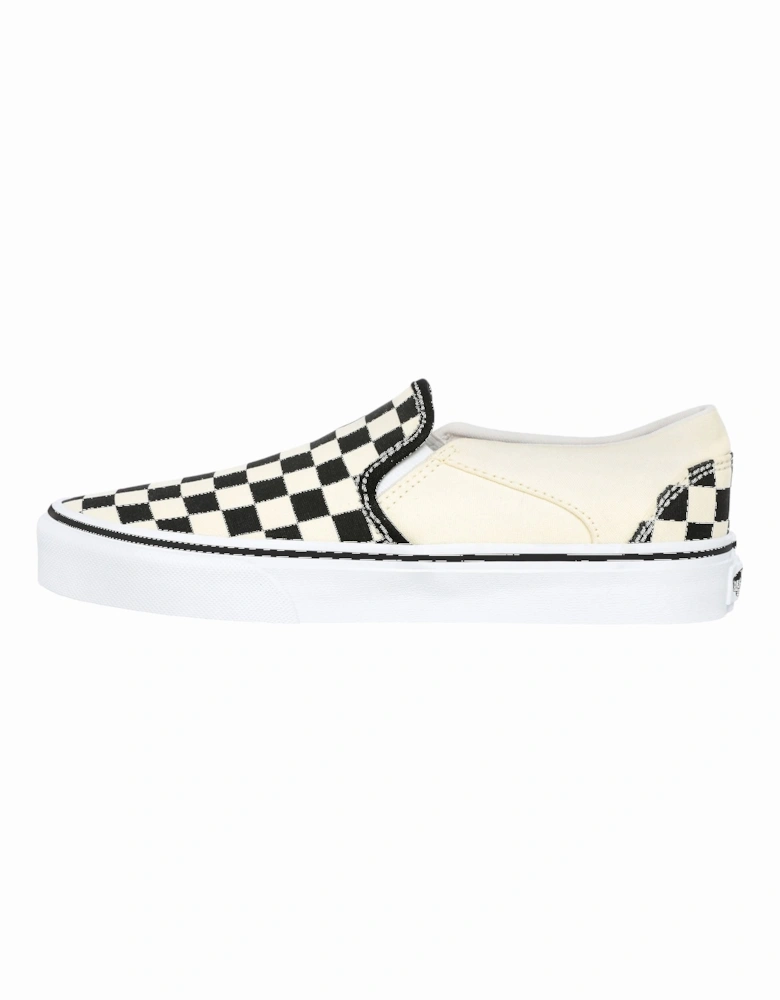 Womens Asher Checkerboard Slip On Trainers - Black/White