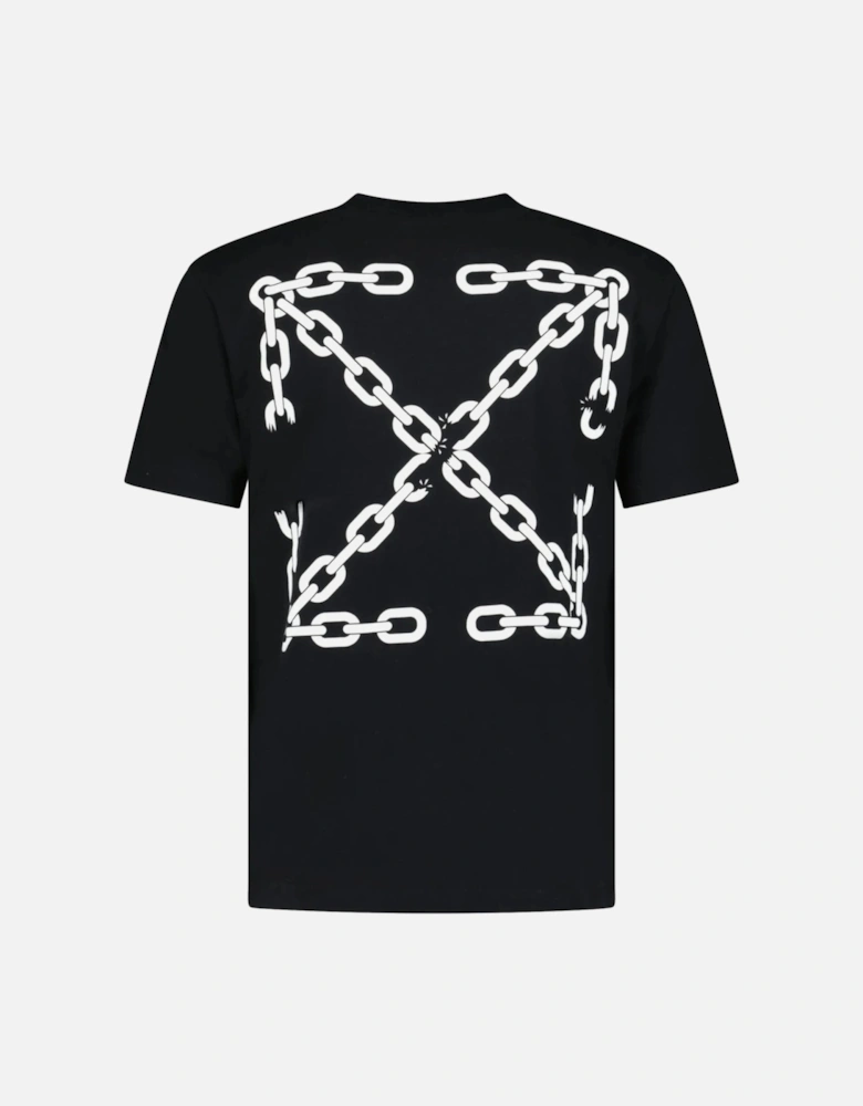 Chain Arrow Printed T-Shirt in Black