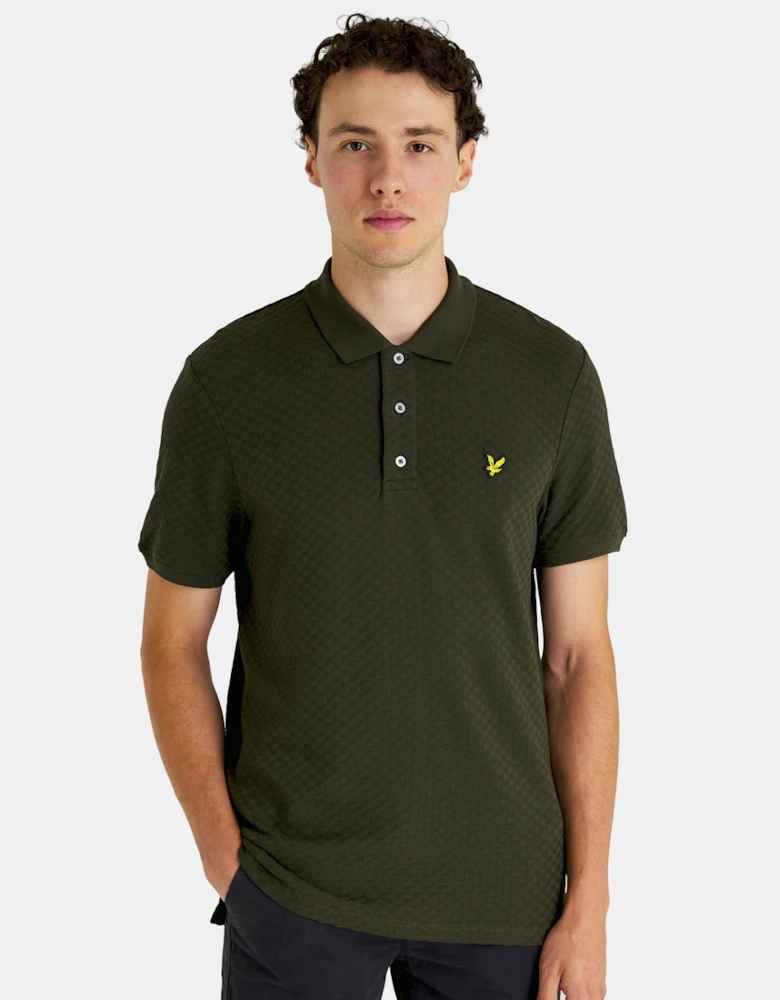 Grid Texture Polo Shirt