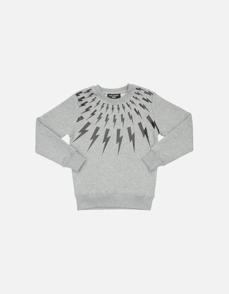 Boys Grey Thunder Print Sweatshirt