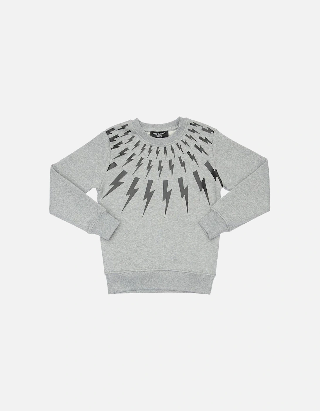 Boys Grey Thunder Print Sweatshirt, 2 of 1