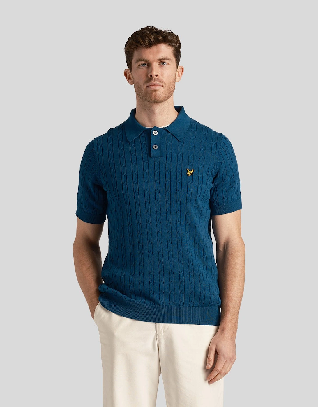 Cable Knitted Polo Shirt, 6 of 5