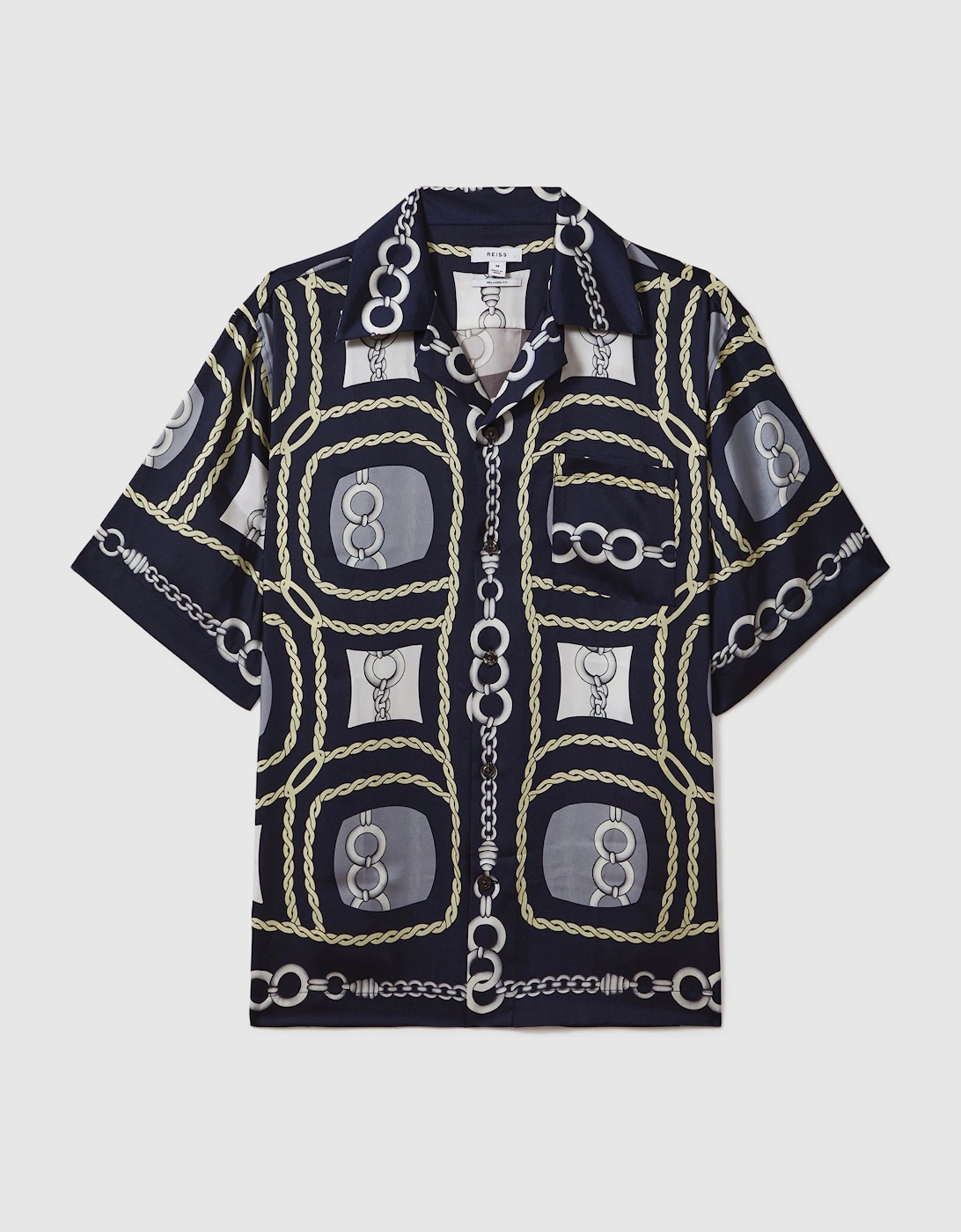 Chain Print Cuban Collar Shirt, 2 of 1