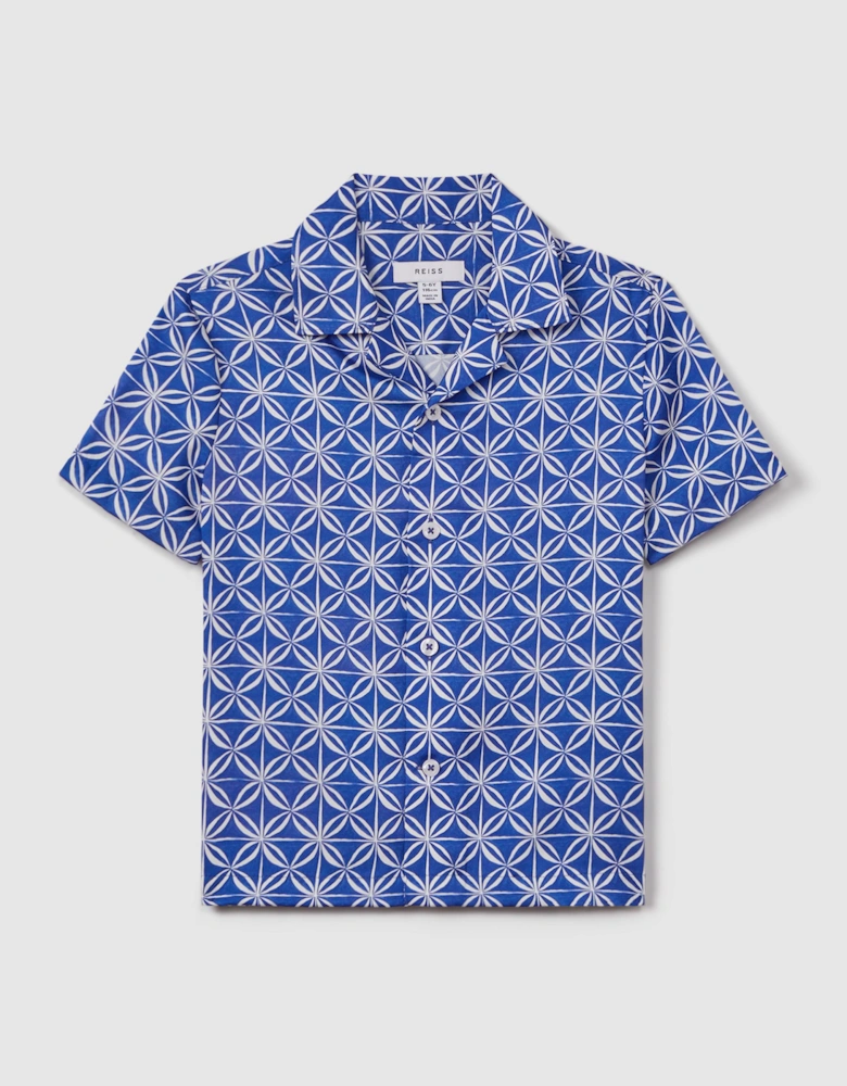Printed Cuban Collar Shirt