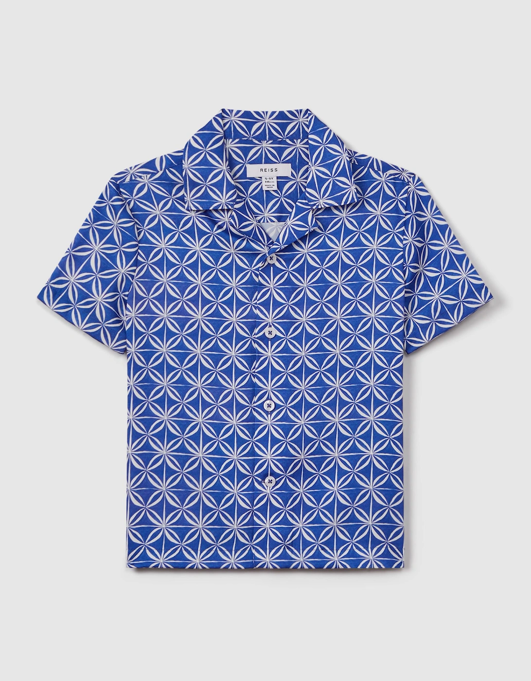 Printed Cuban Collar Shirt, 2 of 1