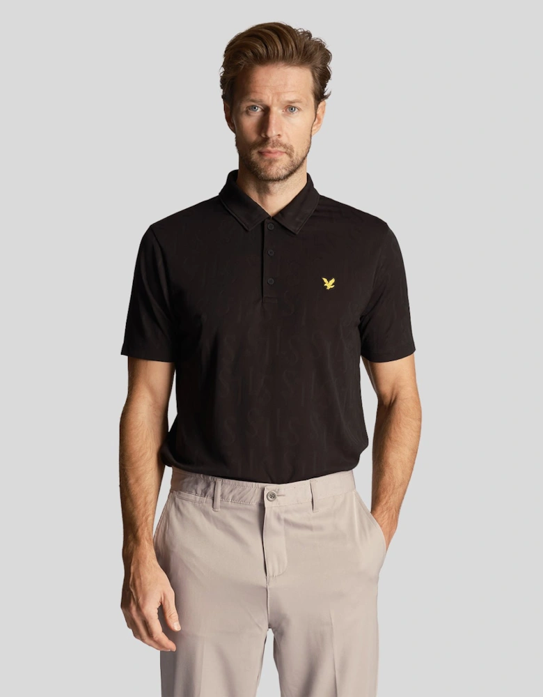Golf Monogram Jacquard Polo Shirt