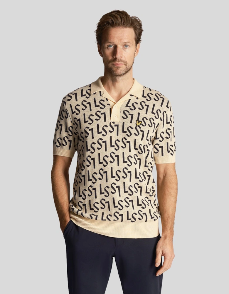 Golf Monogram Knitted Polo Shirt