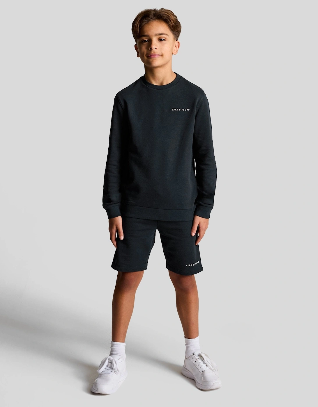 Kids Script Embroidered Sweat Short, 3 of 2
