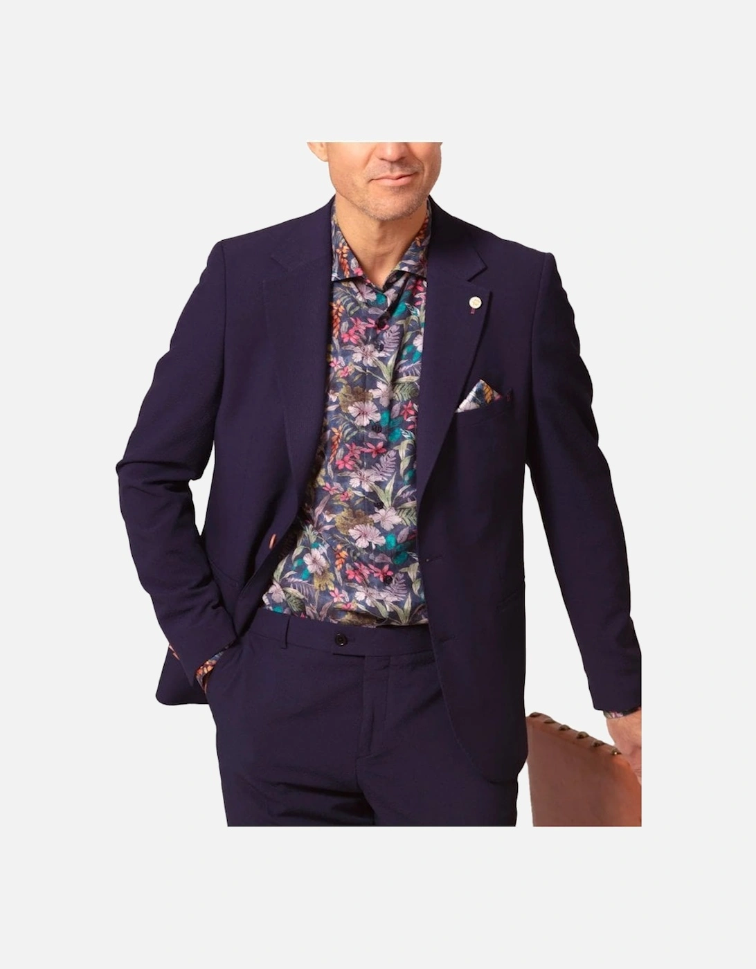 Long Sleeve Shirt Multi Colour Leaves Navy