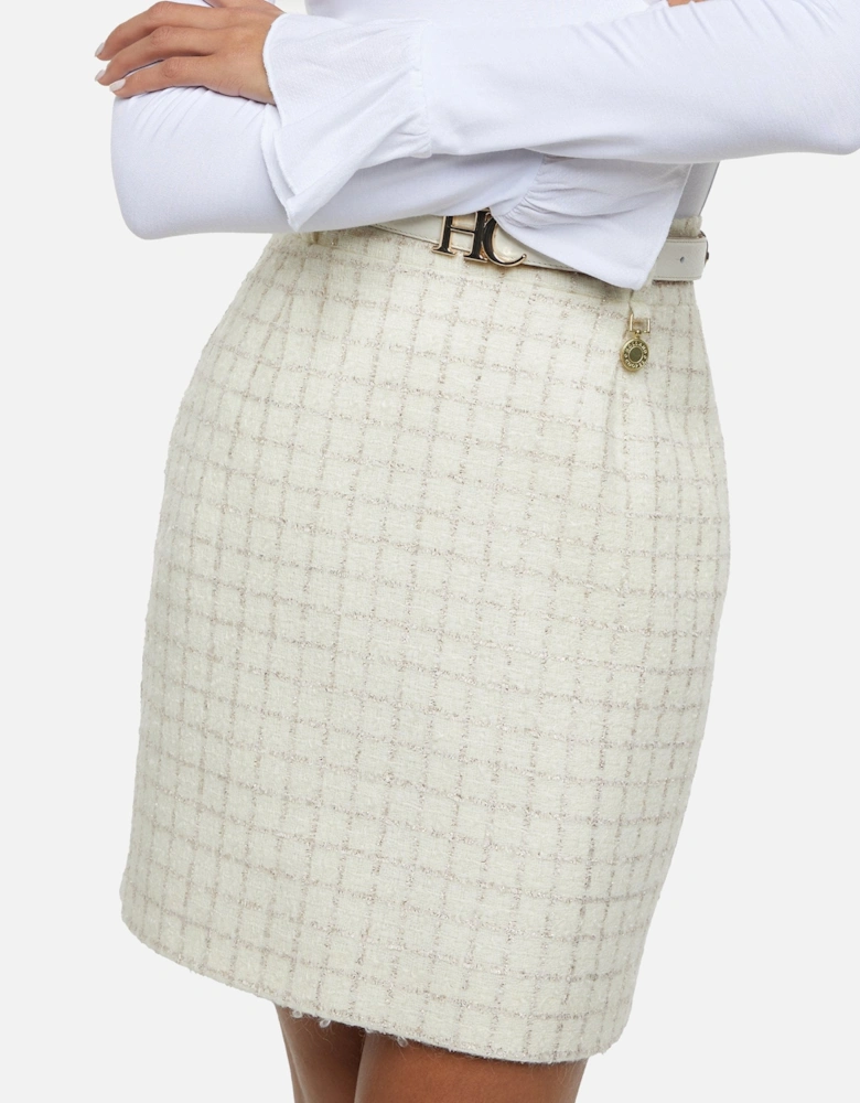 Regency Sparkle Tweed Ivory Skirt