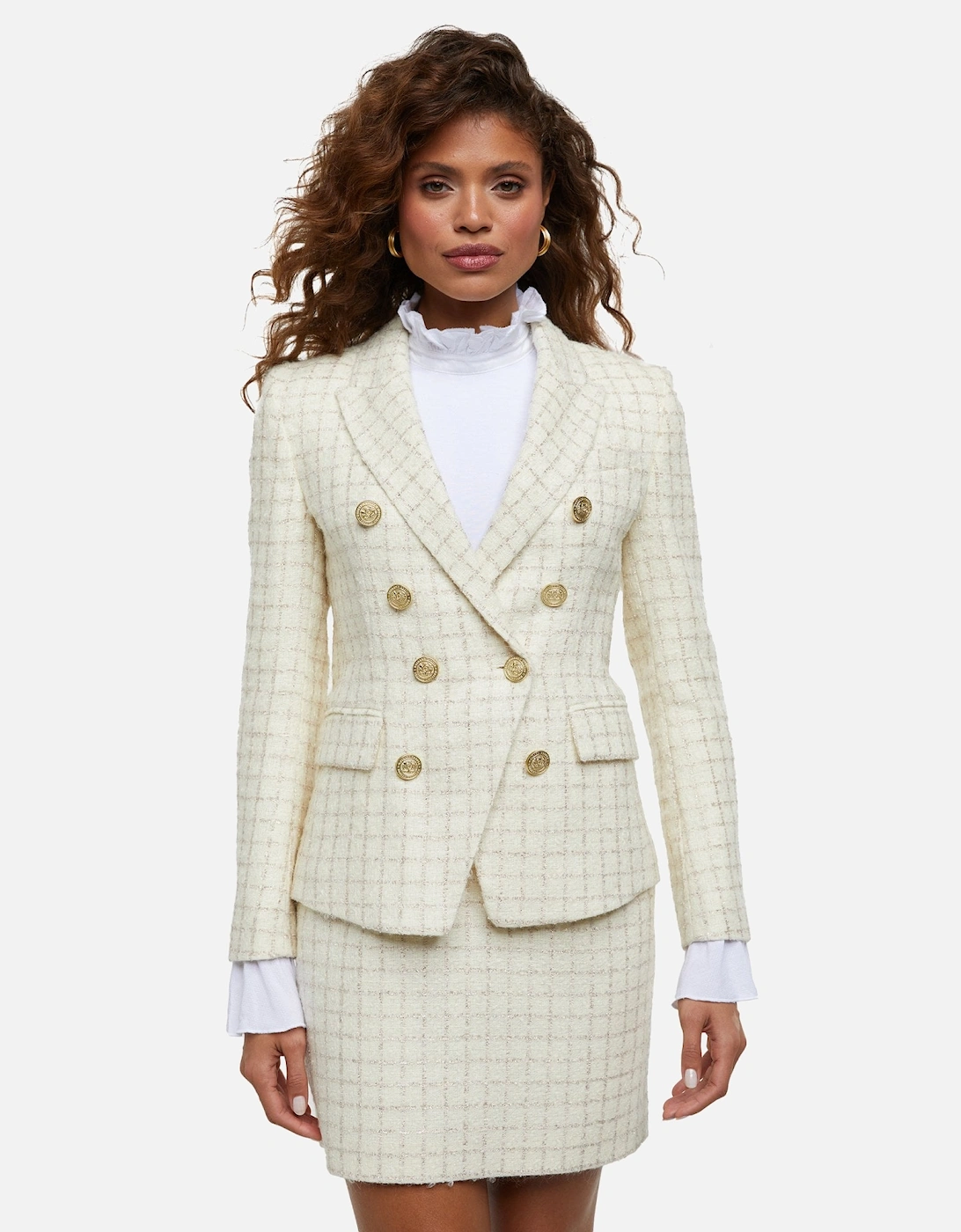 Knightsbridge Sparkle Tweed Ivory Blazer