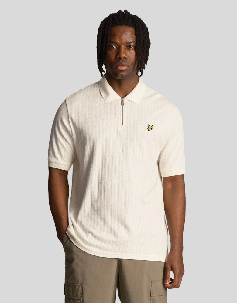Textured Stripe Polo Shirt