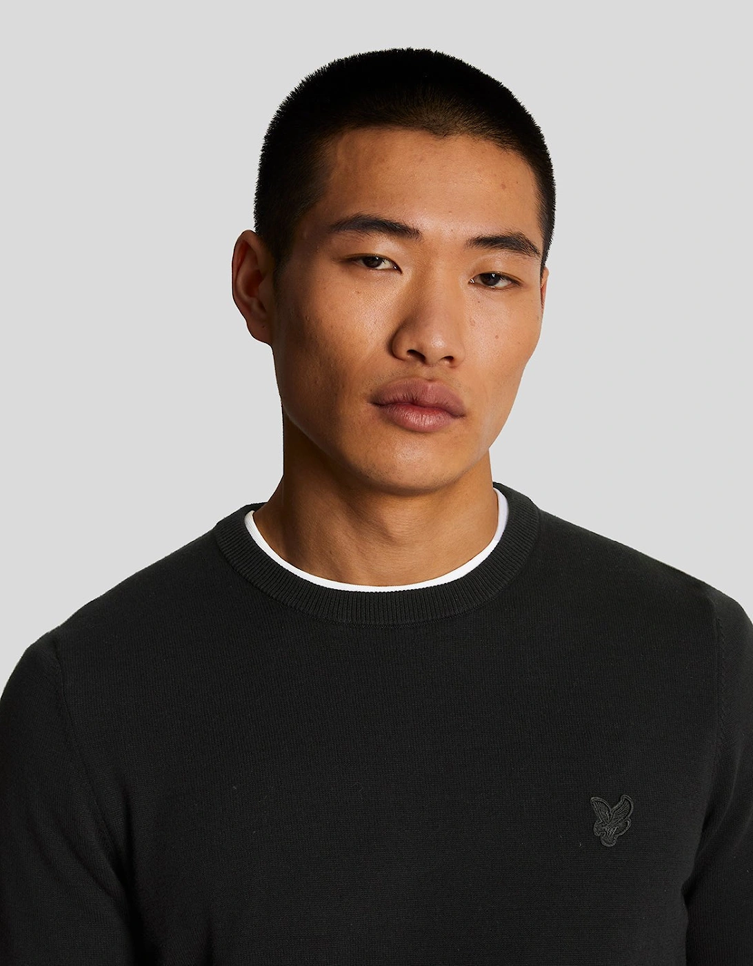 Tonal Eagle Cotton Crew Neck Jumper