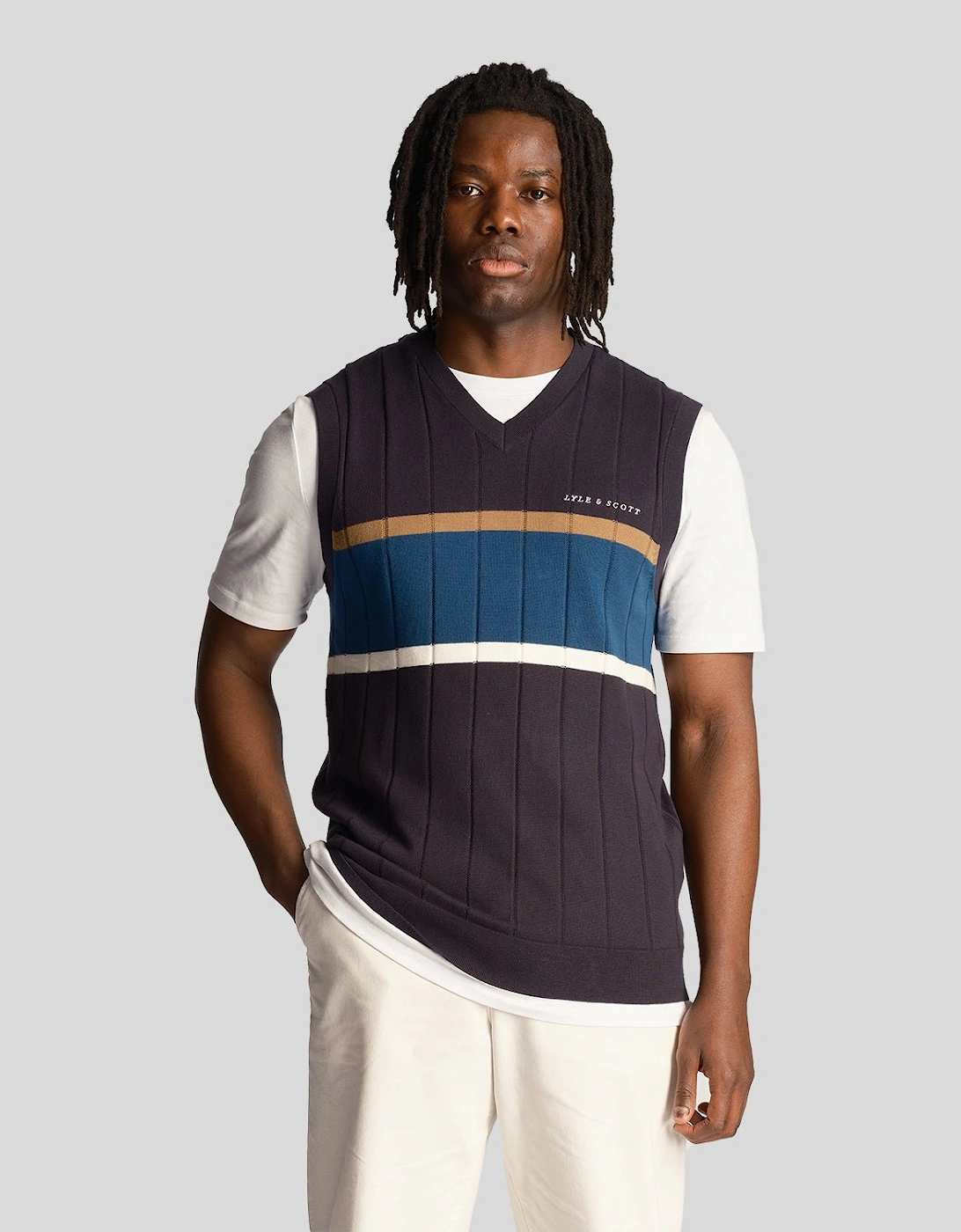 Volley Stripe Knitted Vest, 6 of 5
