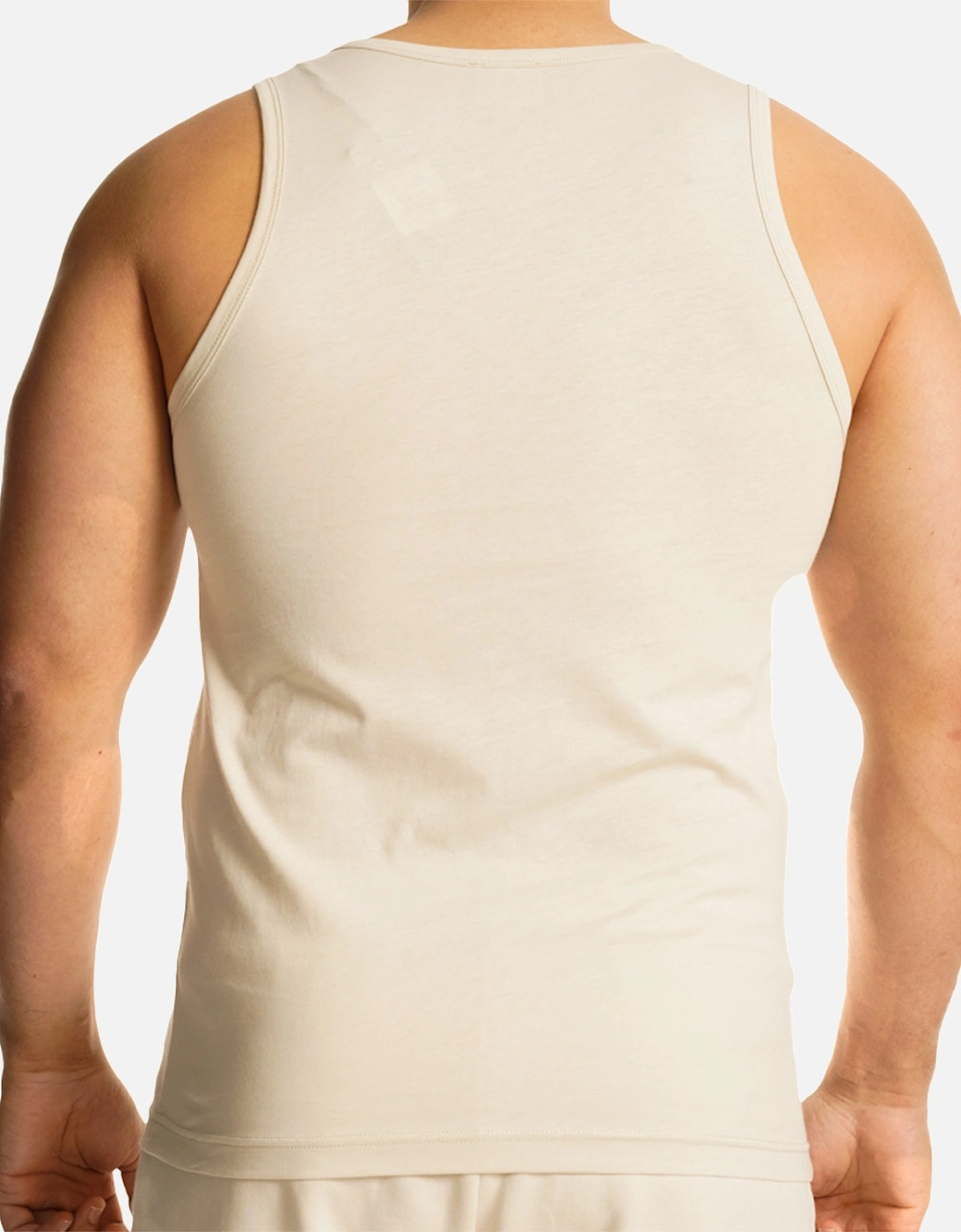 Mens Small Chest Logo Vest Top (Beige)