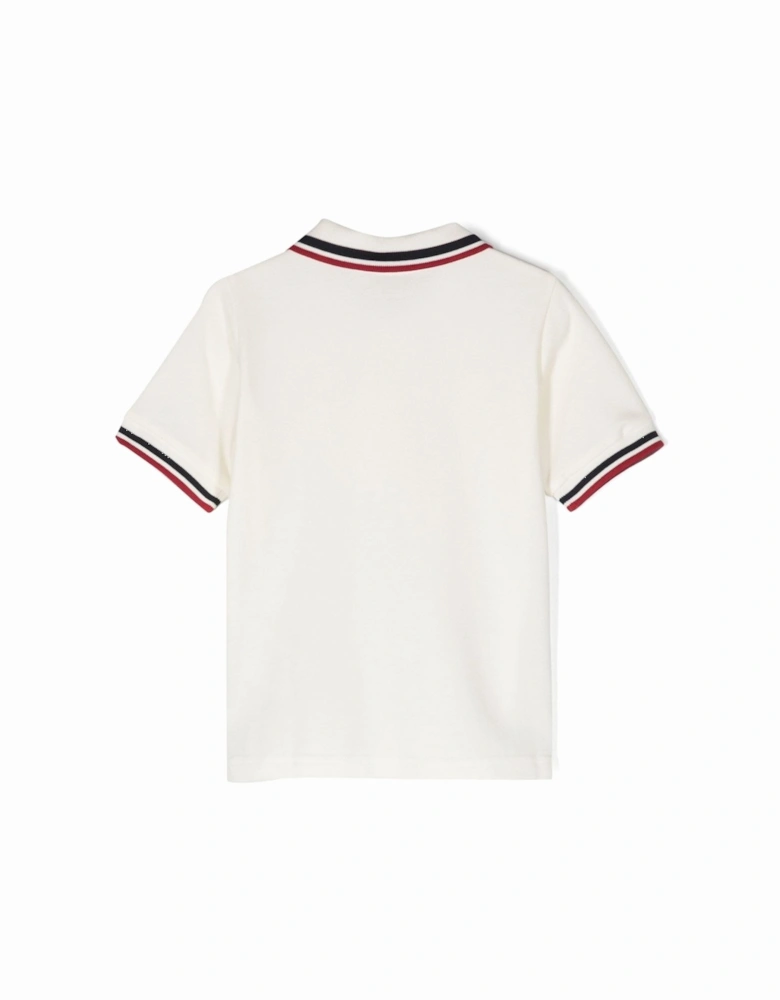 Kids Trim Collar Polo Shirt White