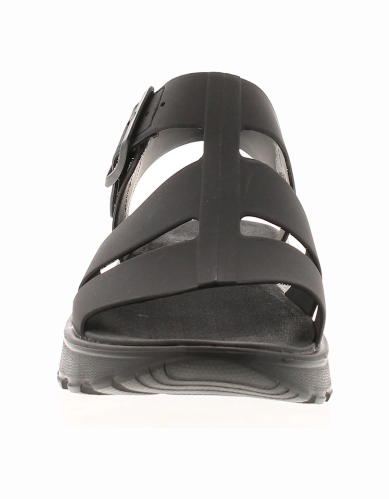 Womens Gladiator Sandals Footsteps BTB Buckle black UK Size