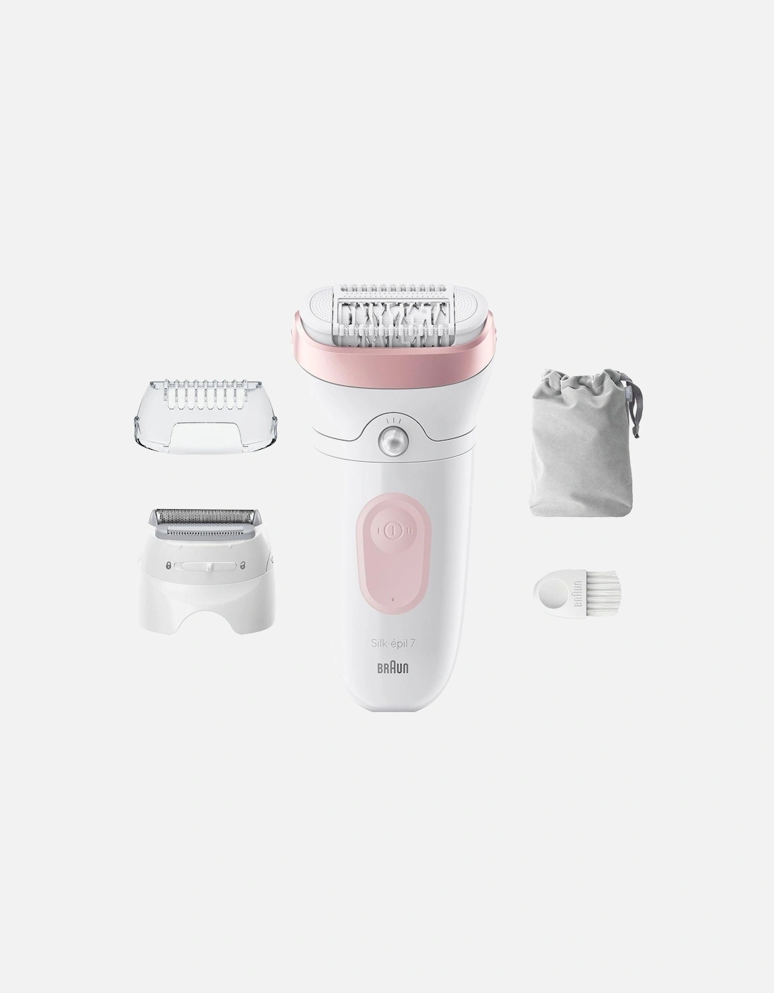 Silk-epil 7 Epilator with Lady Shaver Head & Trimmer Comb 7-030 White/Flamingo, 2 of 1