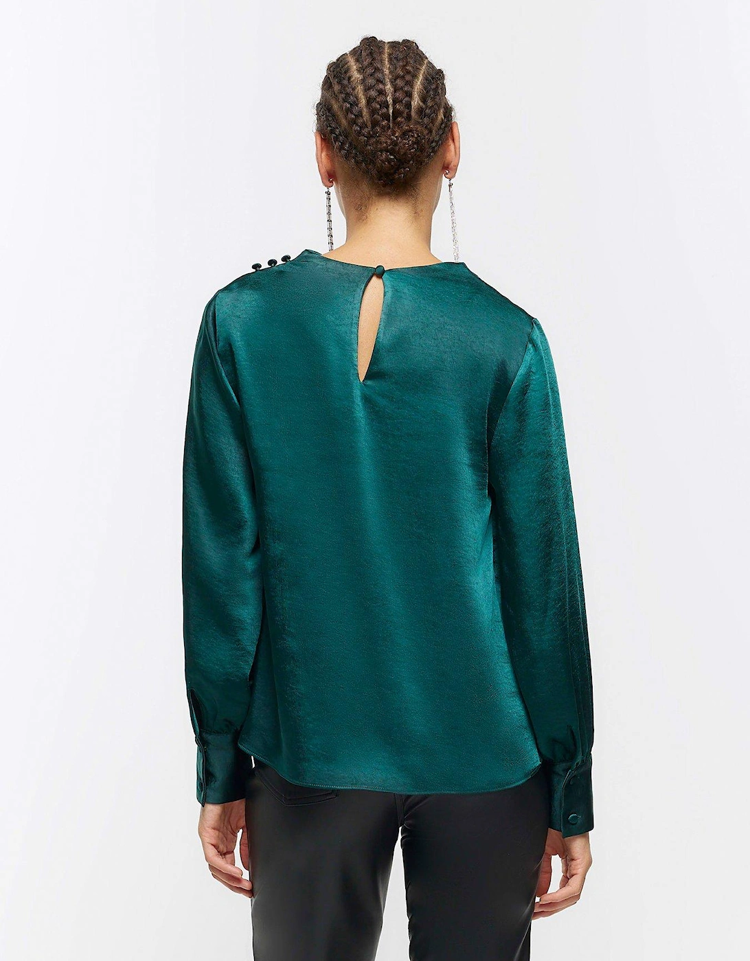 Cowl Neck Top - Dark Green