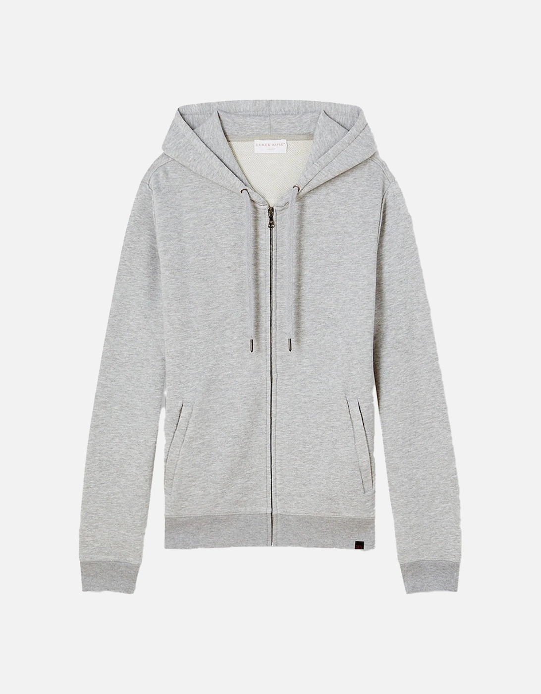 Cotton Modal Full-Zip Hoodie, Silver, 2 of 1