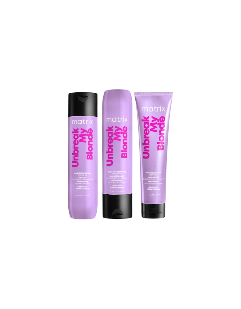 Total Results Unbreak My Blonde Shampoo, Conditioner and Leave-in Treatment for Chemically Over-Processed Hair