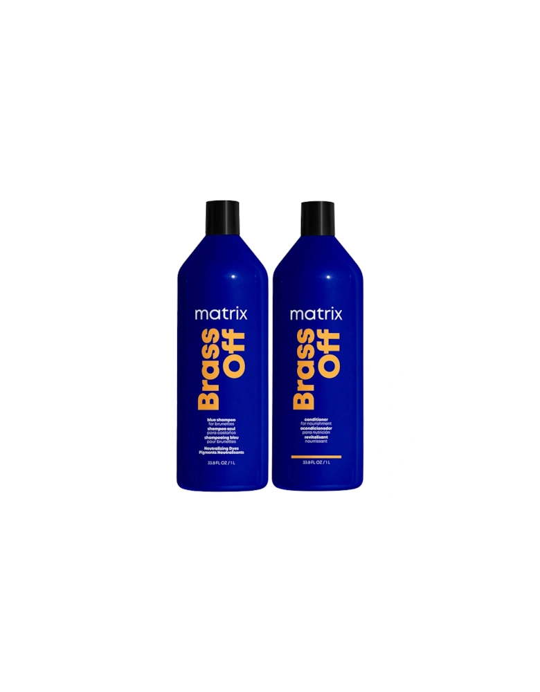 Brass Off Colour Correcting Blue Anti-Brass Shampoo and Conditioner Duo Set for Lightened Brunettes 1000ml